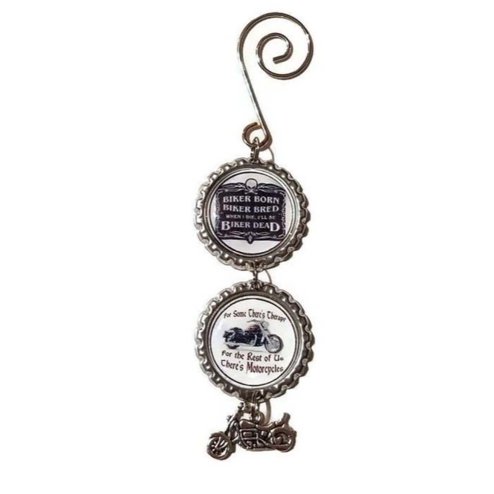 Biker Born Biker Bred Motorcycle Christmas Ornament/ Wall Hanger/ Car Charm